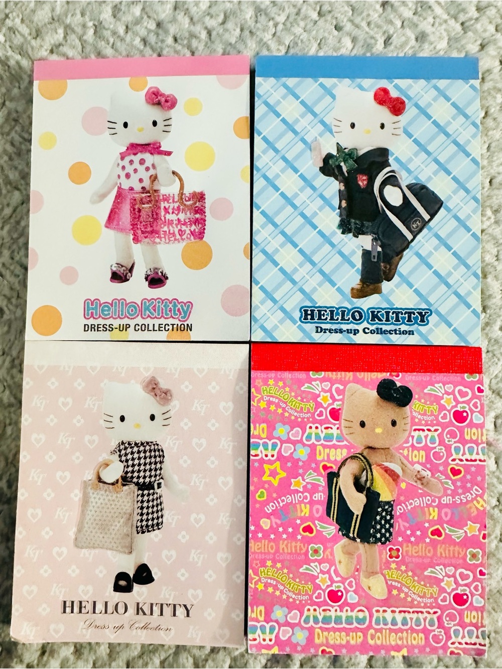 Hello Kitty Notepad Set - Pink, Blue, Cream, Yellow